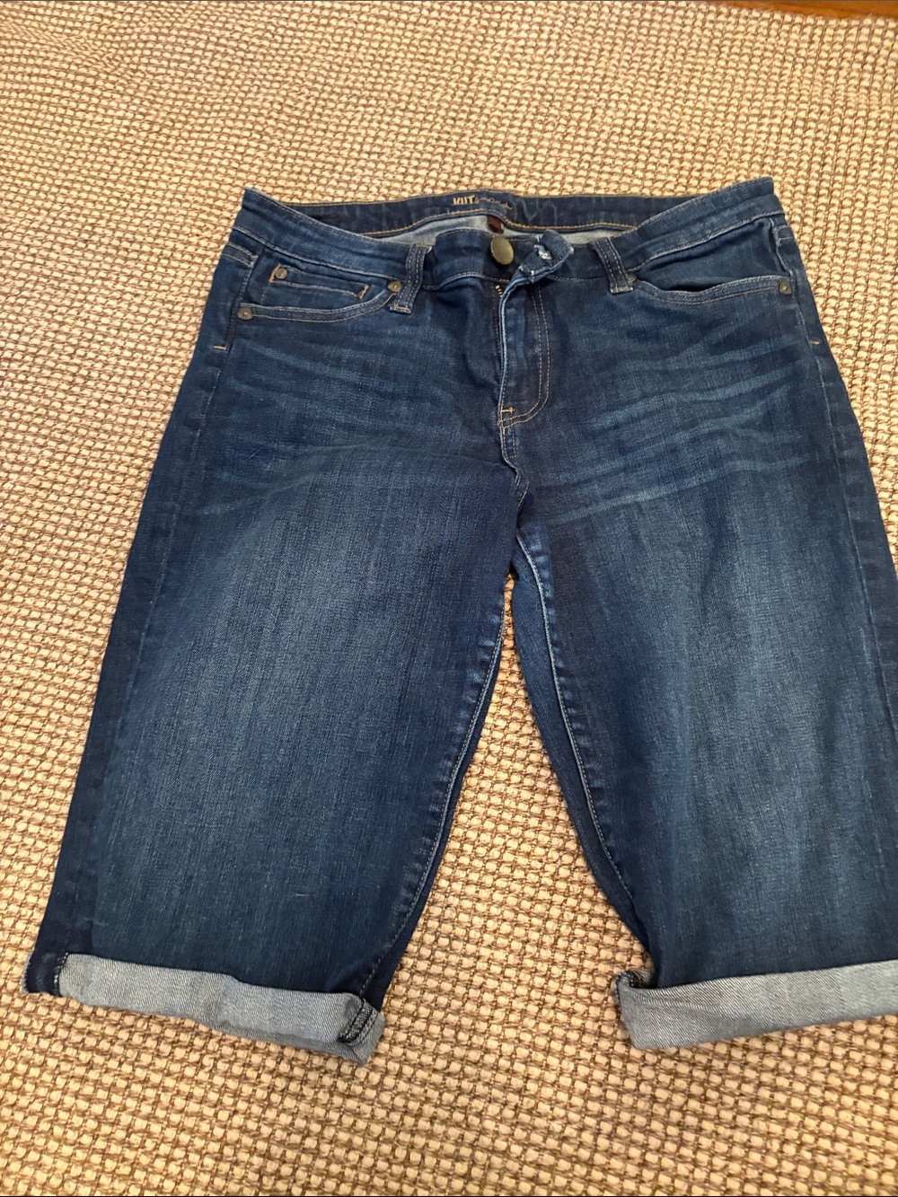 Kut from the Kloth Dark Blue Rolled-Hem Jean Shorts